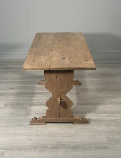 ANTIQUE LIGHT OAK FARMHOUSE DINING TABLE - ADDITIONAL PHOTO 9