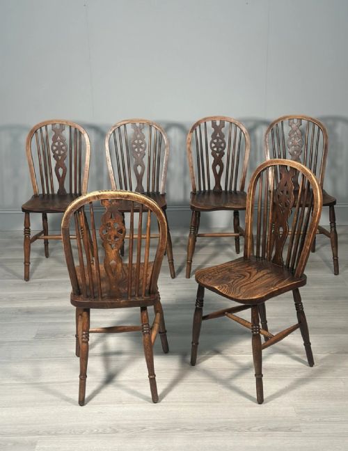 A SET OF 6 19TH CENTURY WHEELBACK DINING CHAIRS - ADDITIONAL PHOTO 3