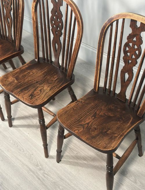 A SET OF 6 19TH CENTURY WHEELBACK DINING CHAIRS - ADDITIONAL PHOTO 6