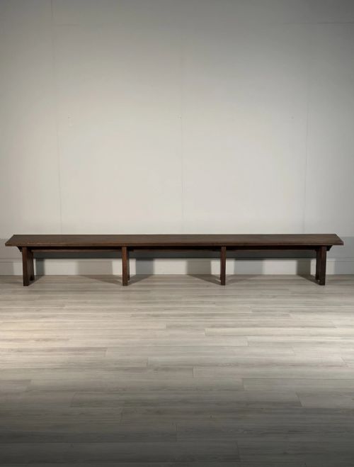 HUGE ANTIQUE OAK BENCH - ADDITIONAL PHOTO 1