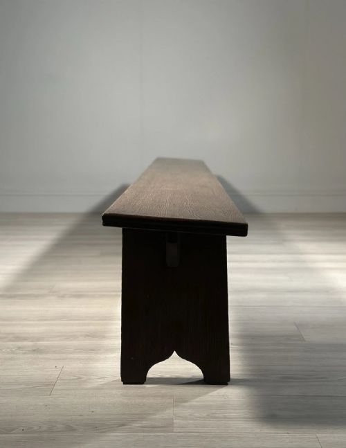 HUGE ANTIQUE OAK BENCH - ADDITIONAL PHOTO 2