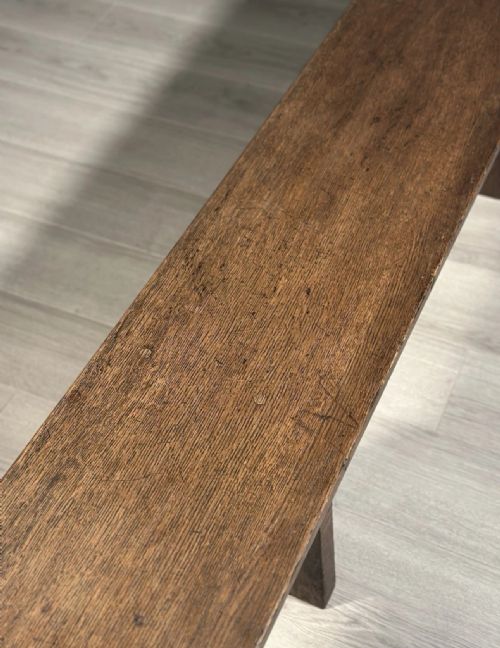 HUGE ANTIQUE OAK BENCH - ADDITIONAL PHOTO 3