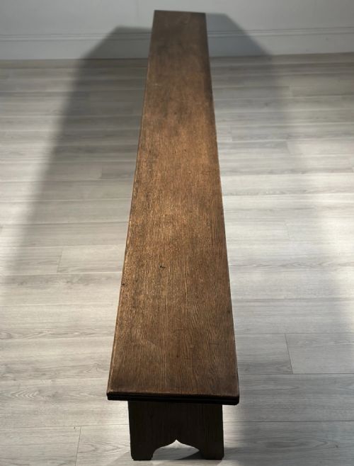 HUGE ANTIQUE OAK BENCH - ADDITIONAL PHOTO 4