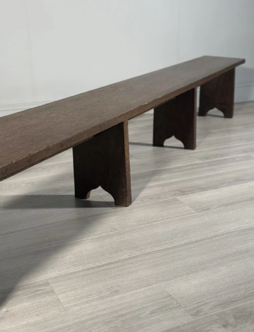 HUGE ANTIQUE OAK BENCH - ADDITIONAL PHOTO 6