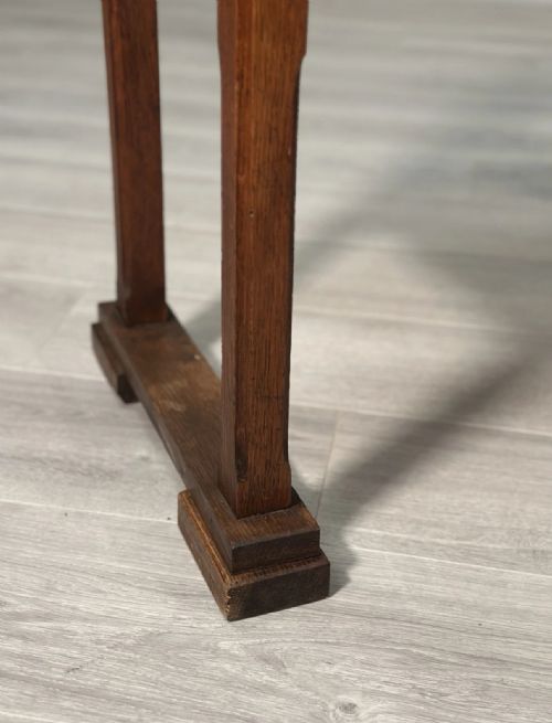 ARTS CRAFTS OAK BENCH C1930 - ADDITIONAL PHOTO 2