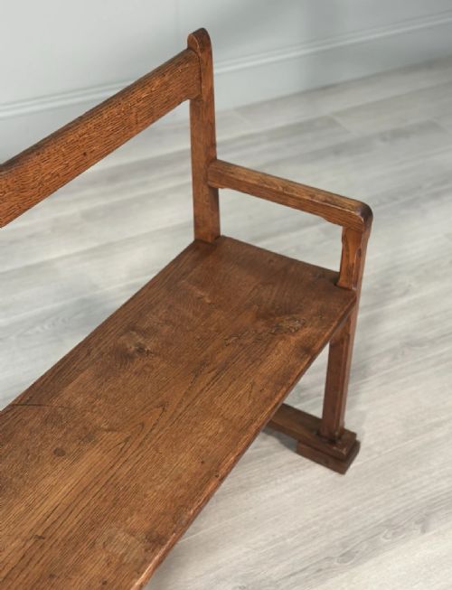ARTS CRAFTS OAK BENCH C1930 - ADDITIONAL PHOTO 4