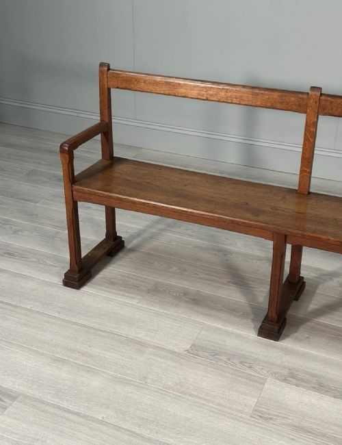 ARTS CRAFTS OAK BENCH C1930 - ADDITIONAL PHOTO 6
