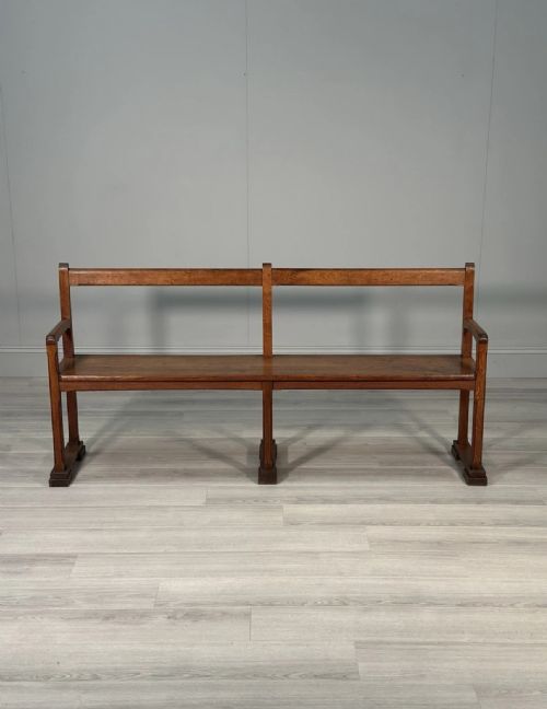 ARTS CRAFTS OAK BENCH C1930 - ADDITIONAL PHOTO 7
