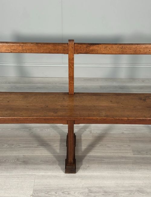 ARTS CRAFTS OAK BENCH C1930 - ADDITIONAL PHOTO 8