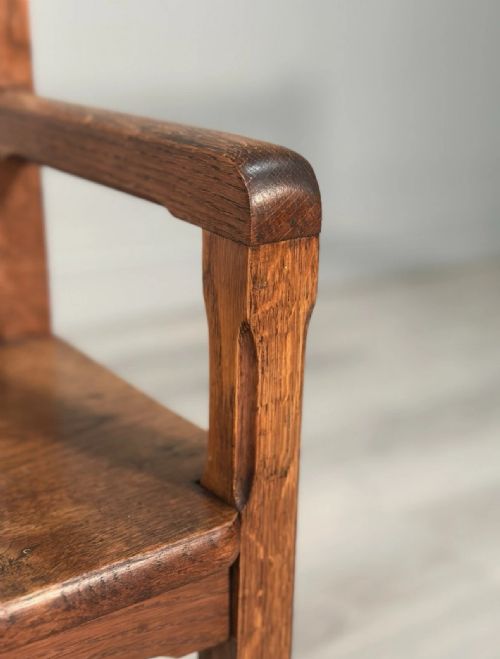 ARTS CRAFTS OAK BENCH C1930 - ADDITIONAL PHOTO 9
