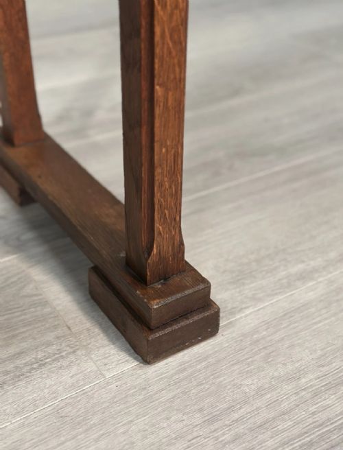 ARTS CRAFTS OAK BENCH C1930 - ADDITIONAL PHOTO 10