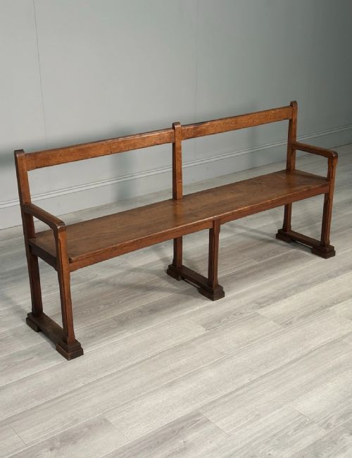 ARTS CRAFTS OAK BENCH C1930 - ADDITIONAL PHOTO 11