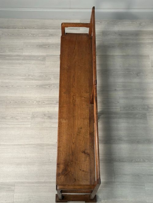 ARTS CRAFTS OAK BENCH C1930 - ADDITIONAL PHOTO 12