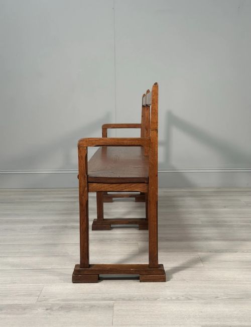 ARTS CRAFTS OAK BENCH C1930 - ADDITIONAL PHOTO 13