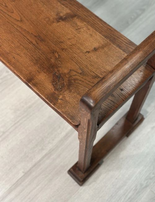 ARTS CRAFTS OAK BENCH C1930 - ADDITIONAL PHOTO 14