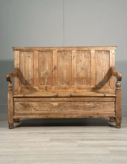 VICTORIAN PINE SETTLE C1860 - ADDITIONAL PHOTO 1
