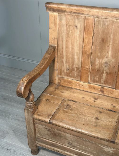 VICTORIAN PINE SETTLE C1860 - ADDITIONAL PHOTO 4