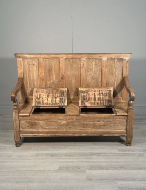 VICTORIAN PINE SETTLE C1860 - ADDITIONAL PHOTO 5
