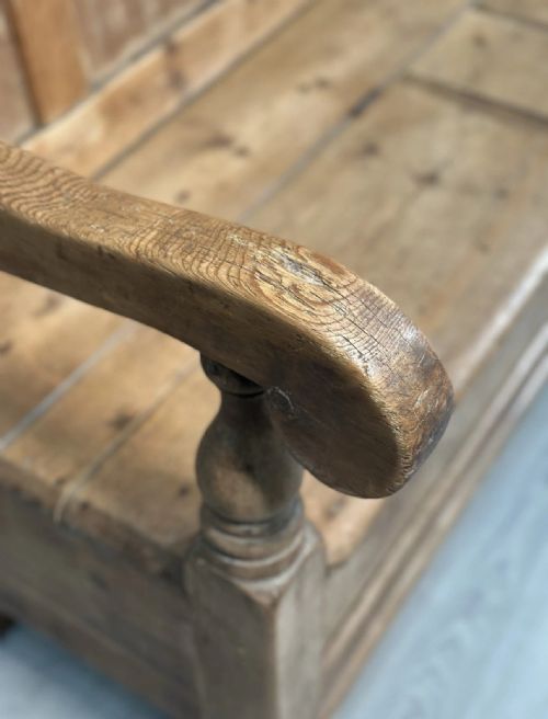 VICTORIAN PINE SETTLE C1860 - ADDITIONAL PHOTO 6