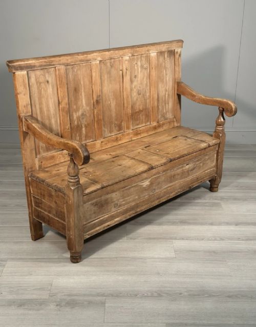 VICTORIAN PINE SETTLE C1860 - ADDITIONAL PHOTO 7