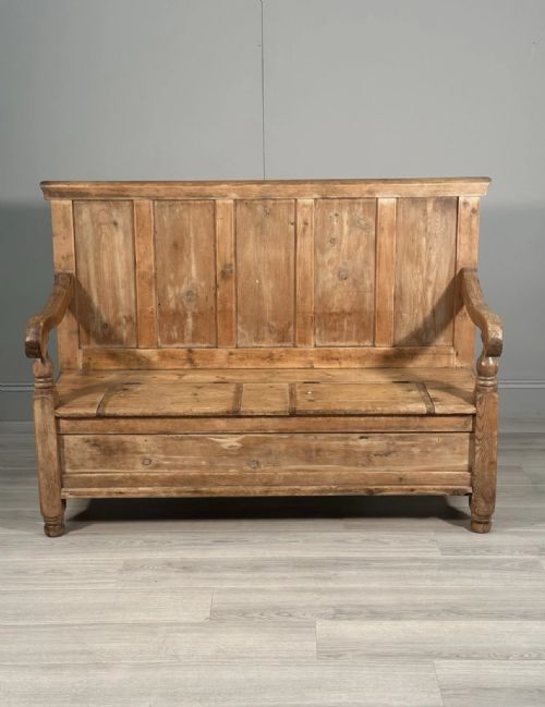 VICTORIAN PINE SETTLE C1860 - ADDITIONAL PHOTO 8