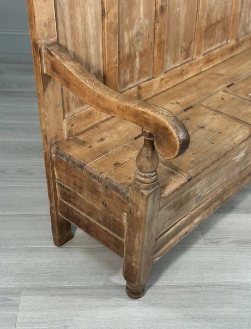 VICTORIAN PINE SETTLE C1860 - ADDITIONAL PHOTO 9