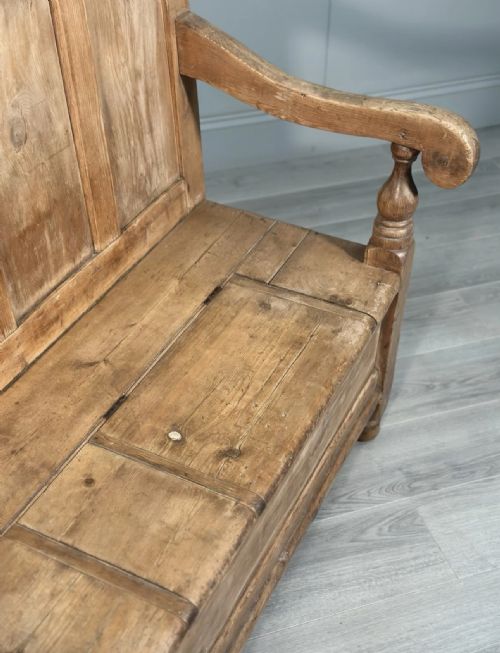VICTORIAN PINE SETTLE C1860 - ADDITIONAL PHOTO 10