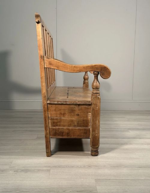 VICTORIAN PINE SETTLE C1860 - ADDITIONAL PHOTO 11
