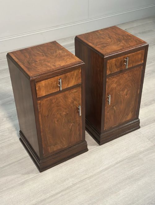 PAIR OF ORIGINAL ART DECO BEDSIDE CABINETS - ADDITIONAL PHOTO 4