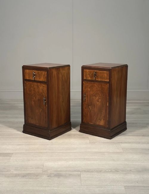 PAIR OF ORIGINAL ART DECO BEDSIDE CABINETS - ADDITIONAL PHOTO 9