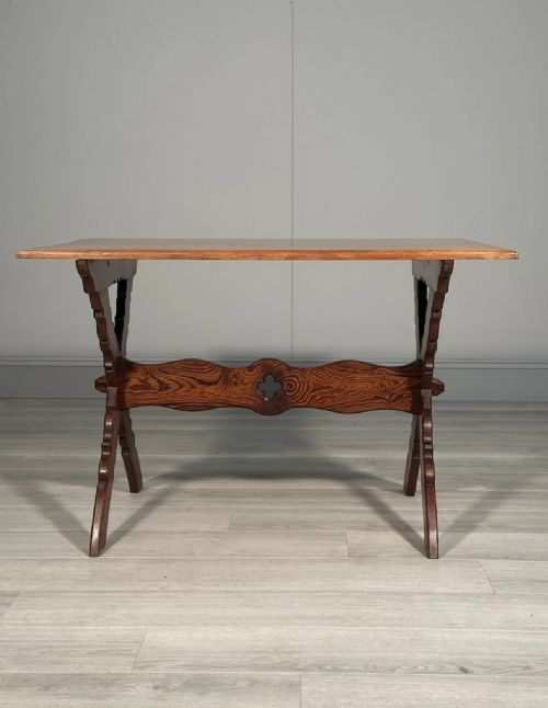 ECCLESIASTICAL PITCH PINE WRITING TABLE C1910 - ADDITIONAL PHOTO 3