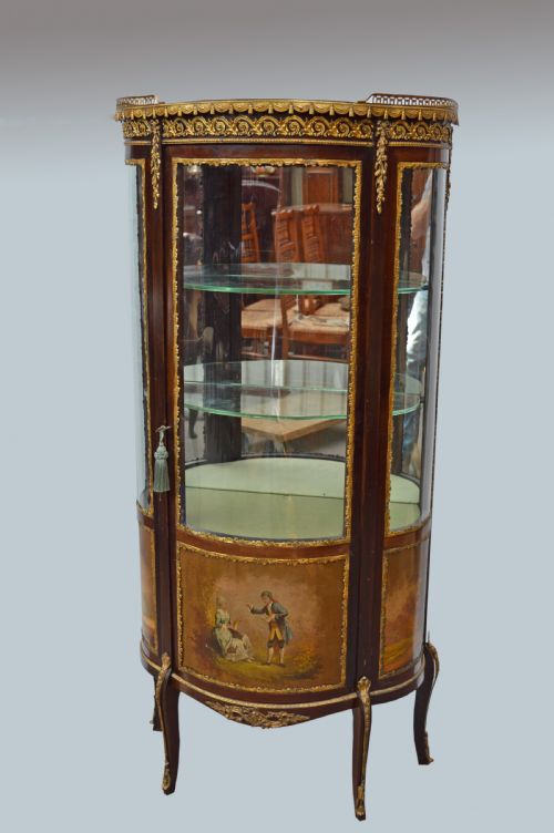 Antique French Vernis Martin Ormolu Mounted Display Cabinet Vitrine Circa 1890