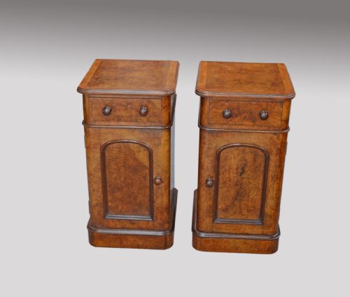 Pair of Victorian Walnut Bedside Cabinets