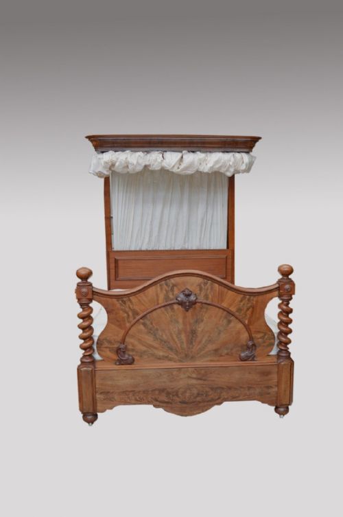 Victorian 5ft King Size Mahogany Half Tester Bed