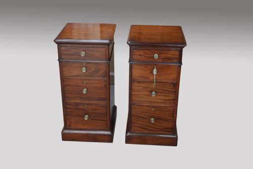 Pair of Victorian Mahogany Bedside Chests of Drawers