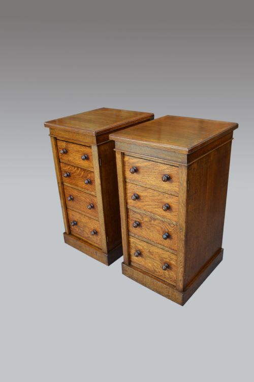 fig 1. pair of Victorian oak wellington chests