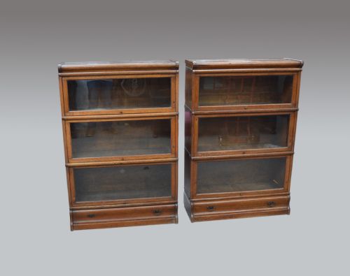 Pair of Oak Globe Wernicke Bookcases