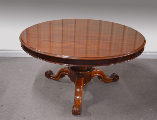 fig 1. LARGE ROUND CIRCULAR ANTIQUE VICTORIAN DINING TABLE