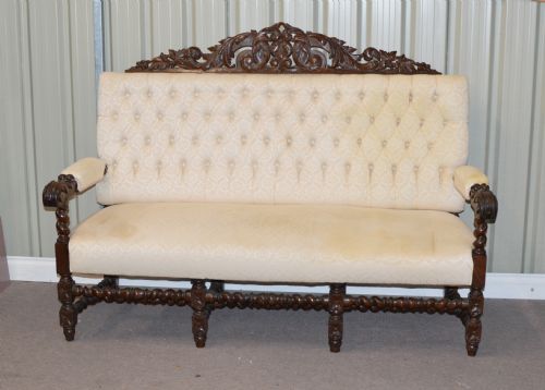Antique Carved Oak Sofa