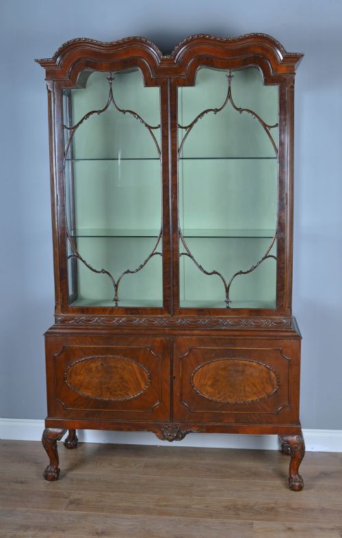 Edwardian Chippendale Style Mahogany Display Cabinet