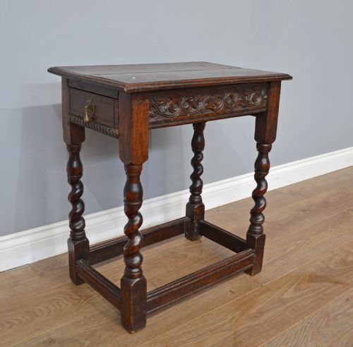 18th Century Carved Oak Side Table