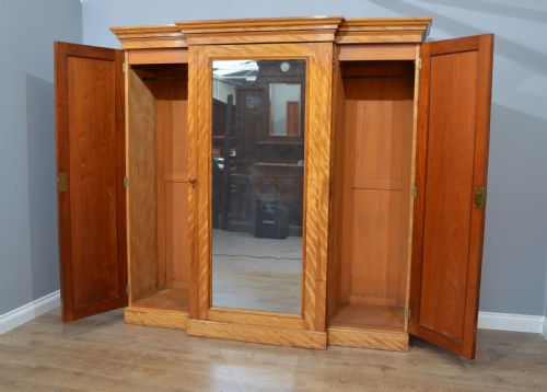 fig 1. Antique Victorian breakfront triple wardrobe by Heal & son London