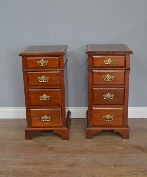 Pair of Victorian Walnut Bedside Chests of Drawers