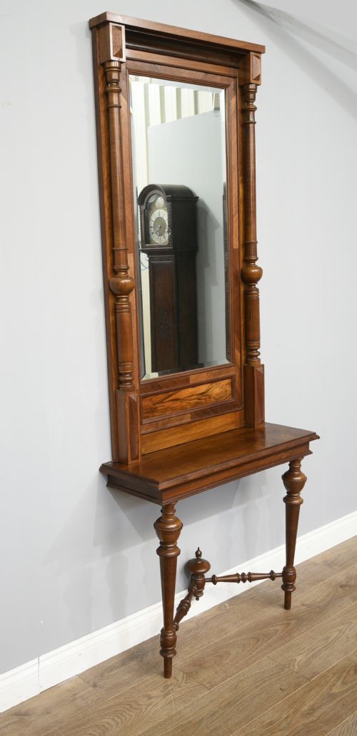 fig 1. Edwardian walnut console table and mirror