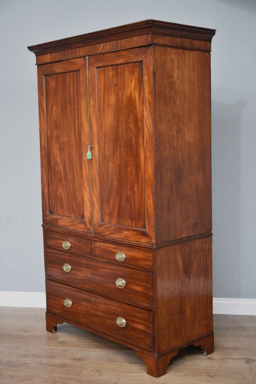 fig 1. Georgian mahogany linen press