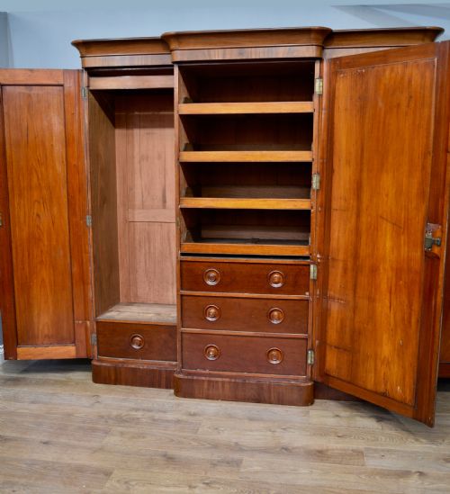 fig 2. Victorian mahogany triple breakfront wardrobe
