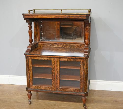 Antique Victorian Walnut Music Side Cabinet