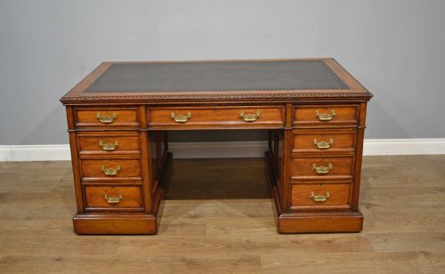 Maple & Co Antique Walnut Arts & Crafts  Partners Desk
