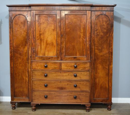 Large Antique Victorian Breakfront Wardrobe