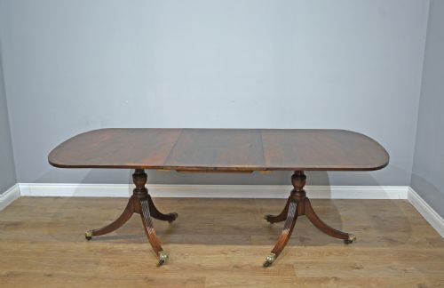 Late 19th Century Regency Style Mahogany Twin Pillar Dining Table